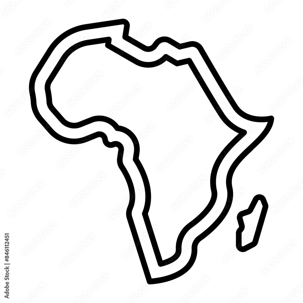 Map of Africa icon. outline icon Map of Africa icon. outline icon