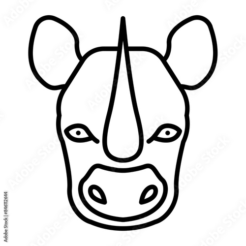 Rhinoceros head icon. outline icon