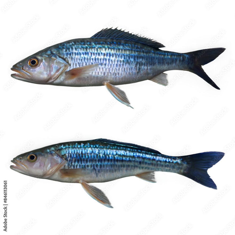 Fototapeta premium Blue Fish Isolated on Transparent Background