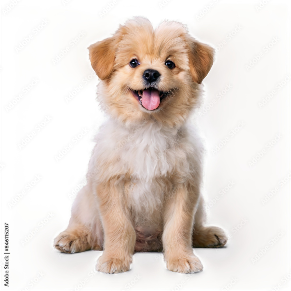 Happy Puppy Wearing Sunglasses Isolated on Transparent Background