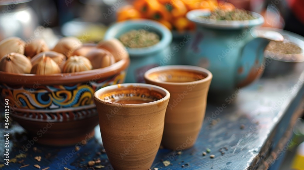 Take a break from shopping to taste a freshly brewed cup of local chai tea infused with the markets own es.