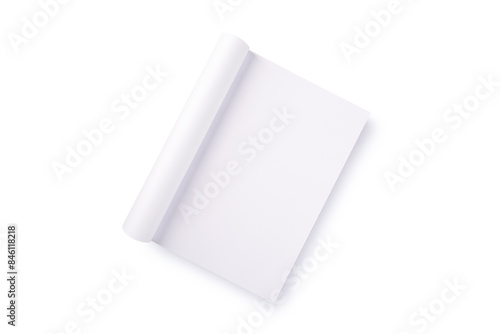 Magazine mock up blank page or notepad on white background. © Suraphol