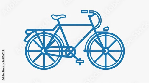 A blue bicycle with a white background © haizah