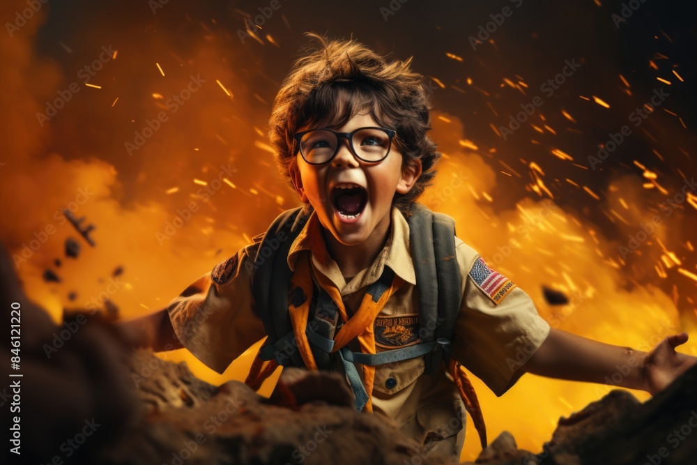 Obraz premium Spirit of Scout : an image celebrating the courage, resourcefulness and adventurous spirit embodied by those who share the values of Scouting.
