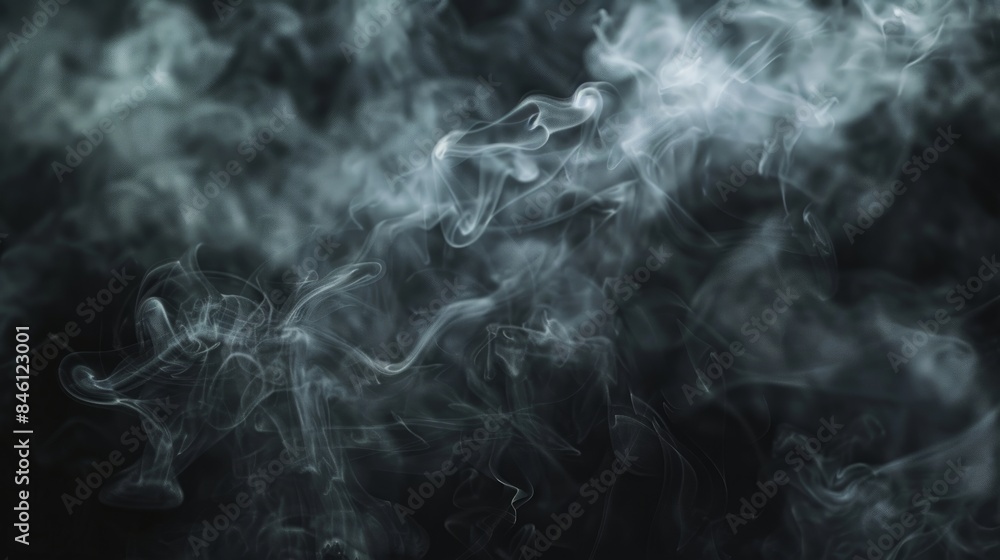 Obraz premium focused smoke with black background generative ai