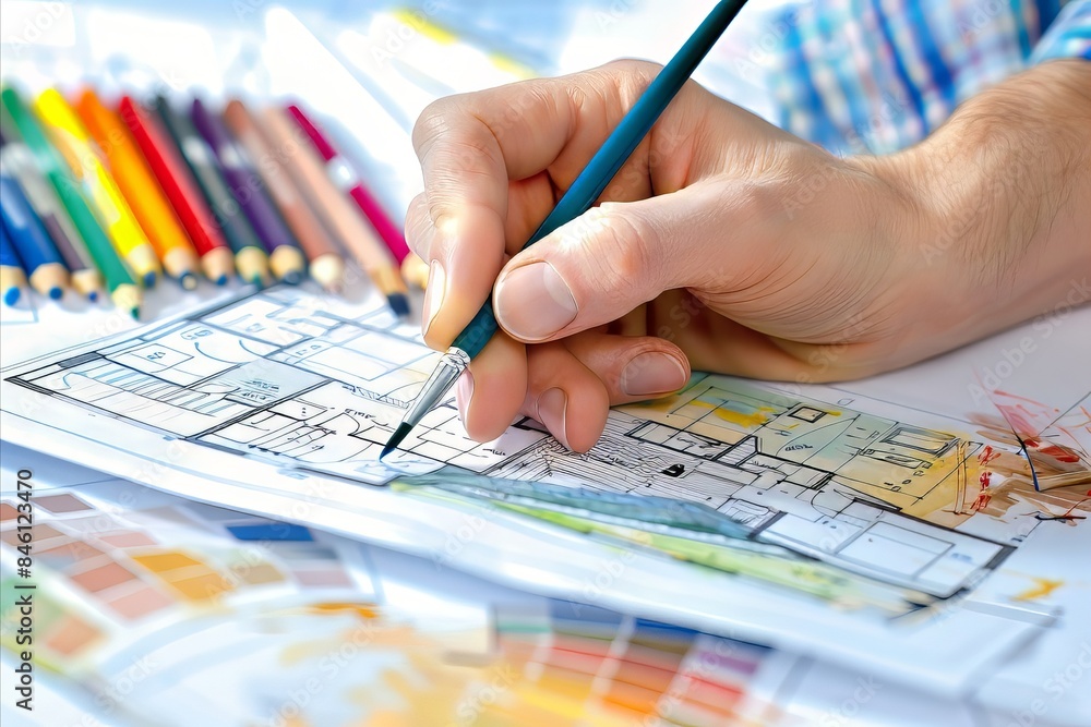 hand drawing a house hand drawing a house