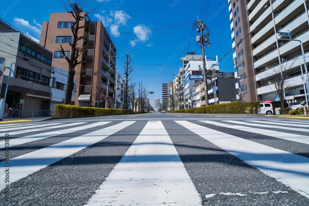 Fototapeta premium Empty Pedestrian Crossing