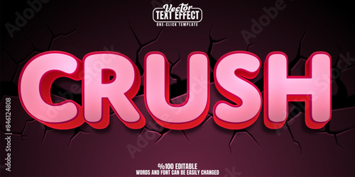 Crush editable text effect, customizable candy and sugar 3D font style
