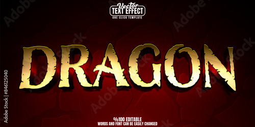 Dragon editable text effect, customizable mythical and beast 3d font style