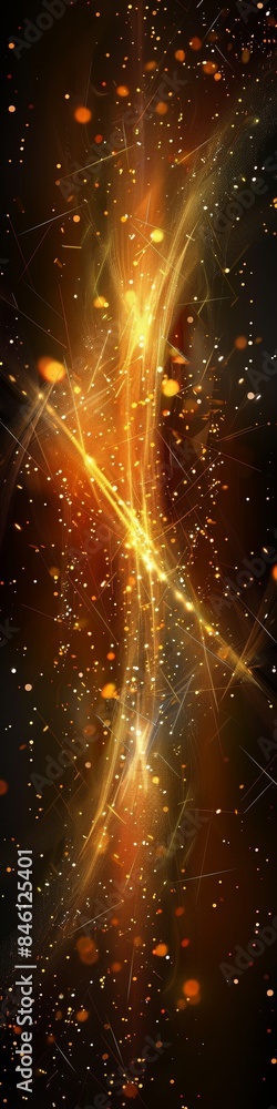 A black background with gold light in the shape of an x made with fiber optic cables. A black background with gold light in the shape of an x made with fiber optic cables.
