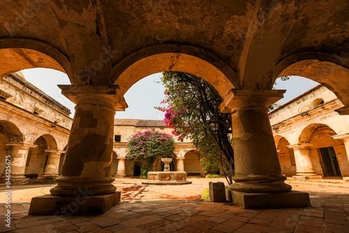 View of the fountain of Convent of Capuchinas at Antigua Guatemala