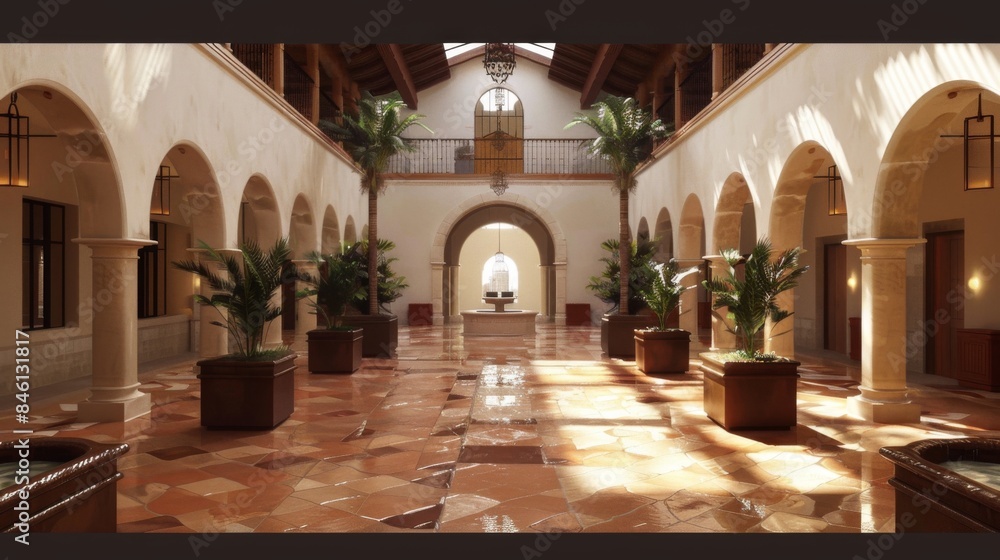 Fototapeta premium Contemporary Plant Decoration. Enhance your space with green plants