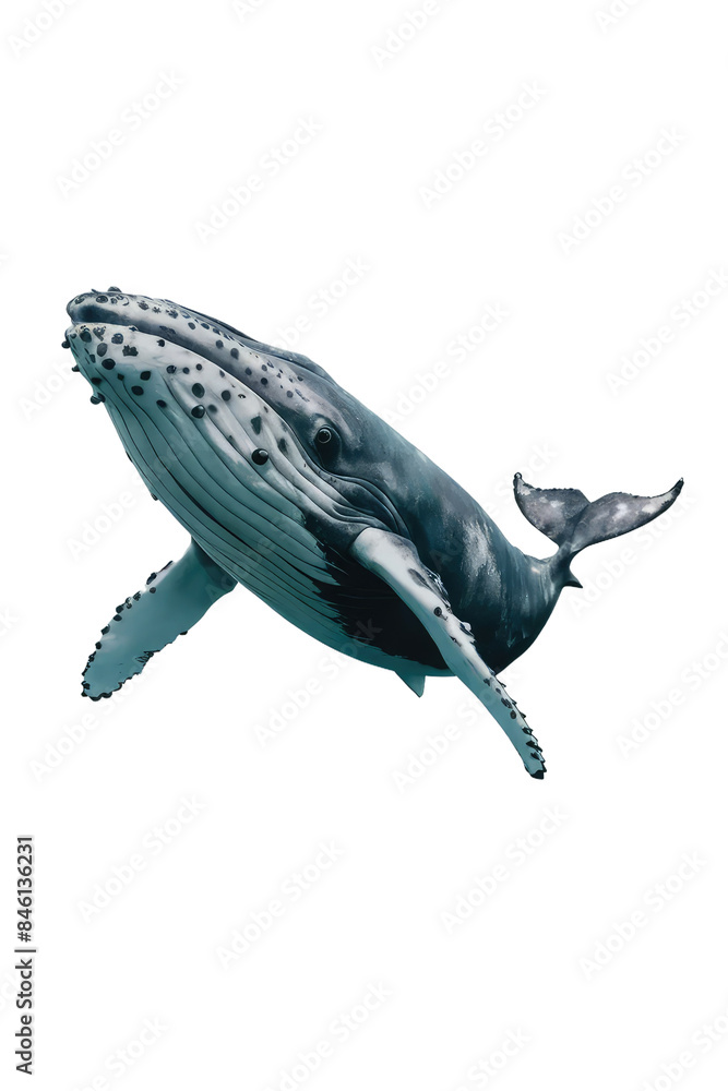 Fototapeta premium Isolated PNG Whale Fish, GENERATIVE AI