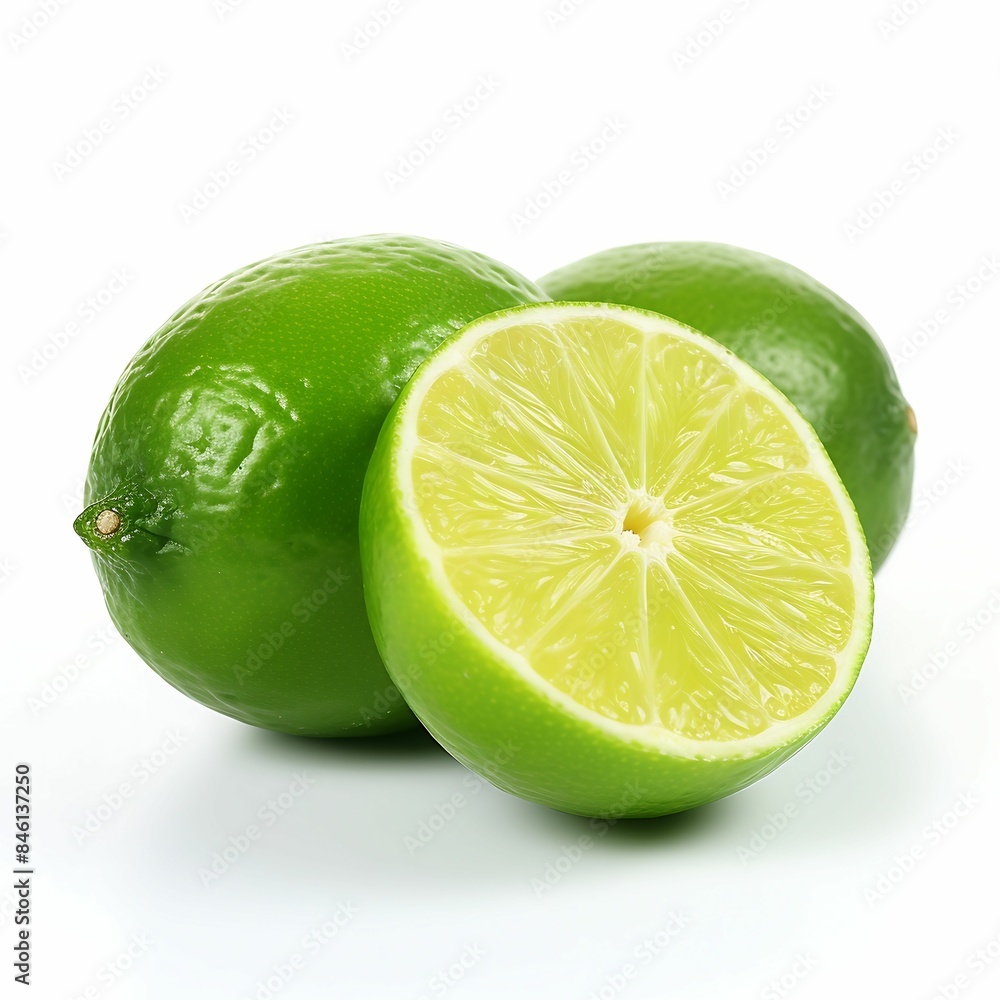 Lime fruit on white background Lime fruit on white background
