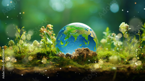 The Earth Day Celebration Background: Perfect for Environmental Campaigns, Eco-Friendly Events, and Sustainability Promotions, symbolizing growth, renewal, and the importance of protecting our natural