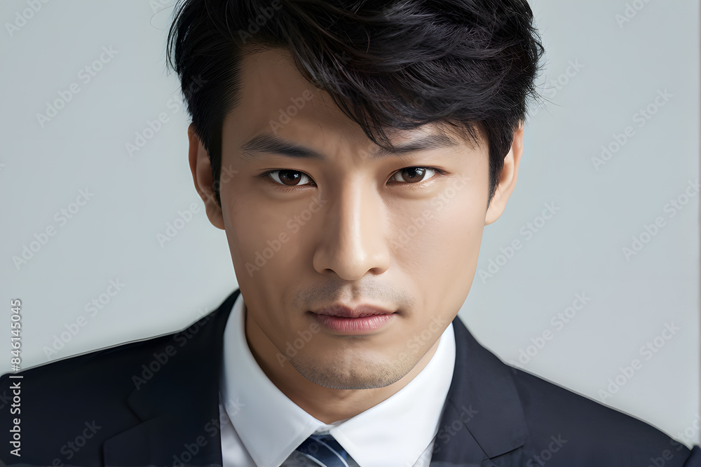 A man in a suit and tie with a serious expression on his face A man in a suit and tie with a serious expression on his face