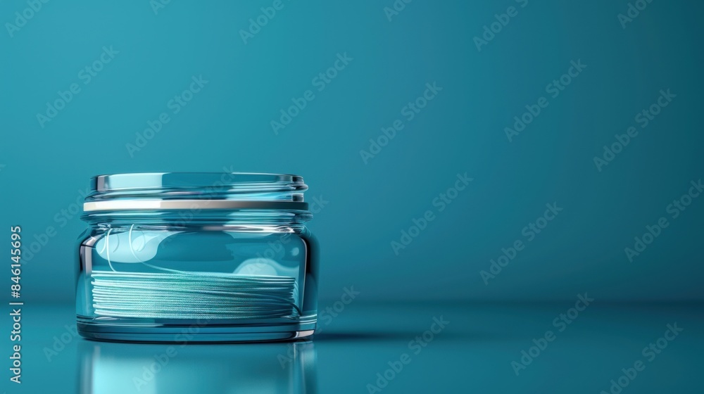 Frame a composition of dental floss gracefully pulled out of its container, showcasing its texture and flexibility. Frame a composition of dental floss gracefully pulled out of its container, showcasing its texture and flexibility.