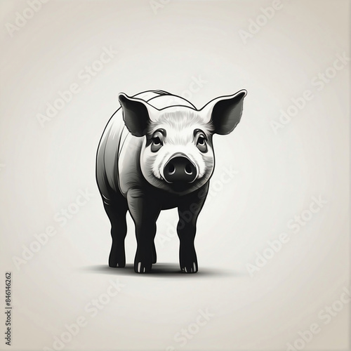 cute pig, oink, farm animal, barnyard photo