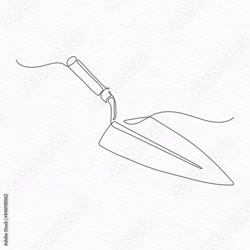Trowel Line Art Vector Illustration