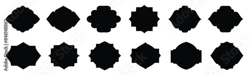 Islamic vector shape of a window or door arch. Arab frame set. Frames in Arabian Muslim design for Ramadan Kareem. Elegant Islamic frame shape. Vector design Set.