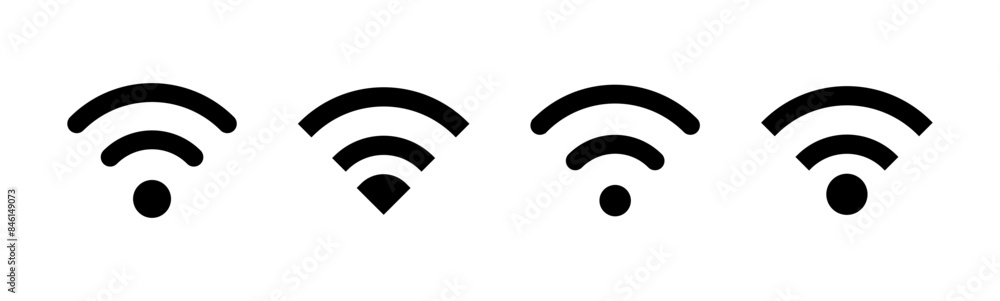 Wifi icon set. signal vector icon. Wireless icon vector Wifi icon set. signal vector icon. Wireless icon vector
