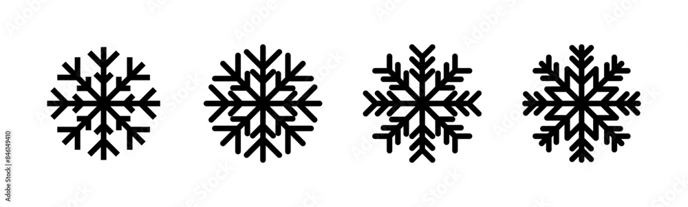 Fototapeta premium Snow icon set. snowflake icon vector
