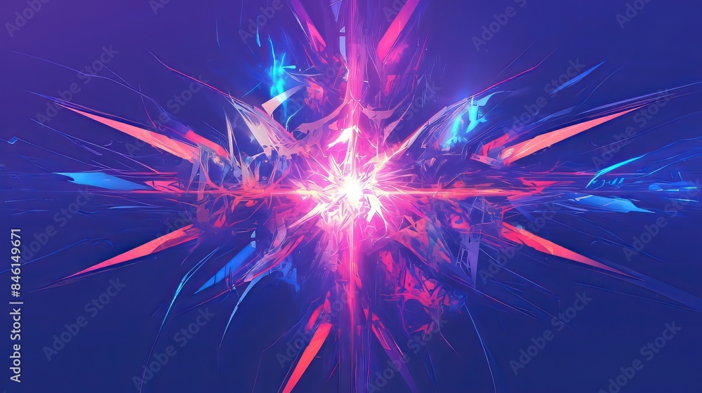 Fototapeta premium Futuristic Blue Violet Abstract Illustration
