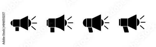 Megaphone icon set. Loudspeaker icon vector.