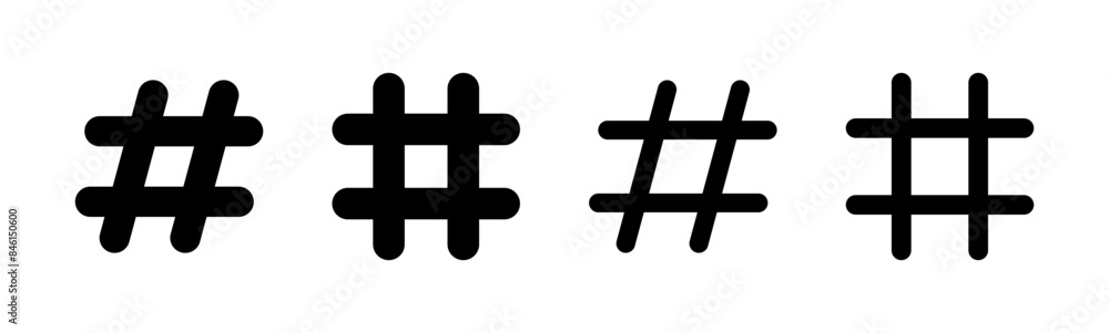 Fototapeta premium Hashtag icon set. hashtag symbol