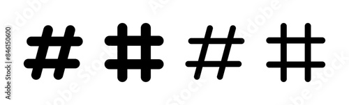 Hashtag icon set. hashtag symbol