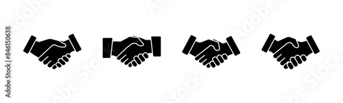Handshake icon set. business handshake. contact agreement