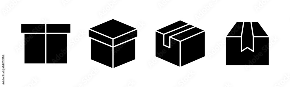 Box icon set. box vector icon, package, parcel Box icon set. box vector icon, package, parcel