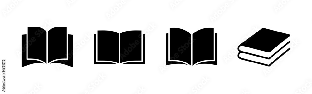 Book icon set. open book icon vector. ebook icon Book icon set. open book icon vector. ebook icon