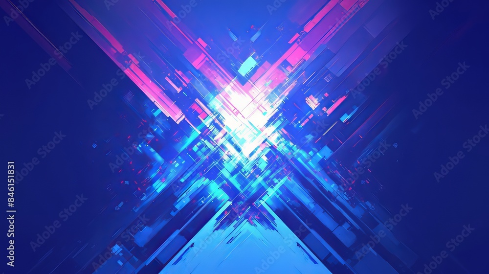 Obraz premium Cubes Blue Abstract Technology Background