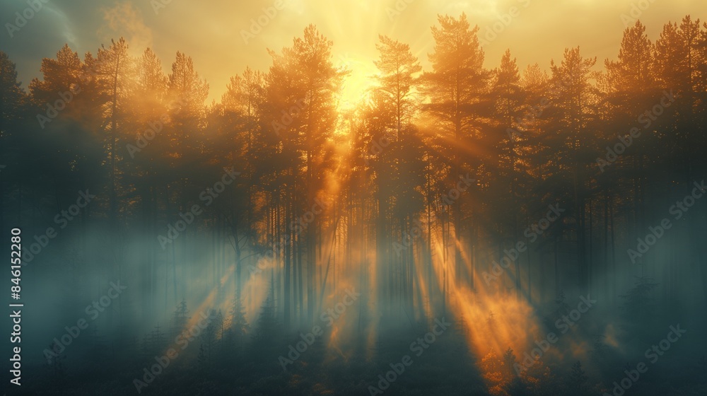 Sunbeams in a Mystical Forest Sunbeams in a Mystical Forest