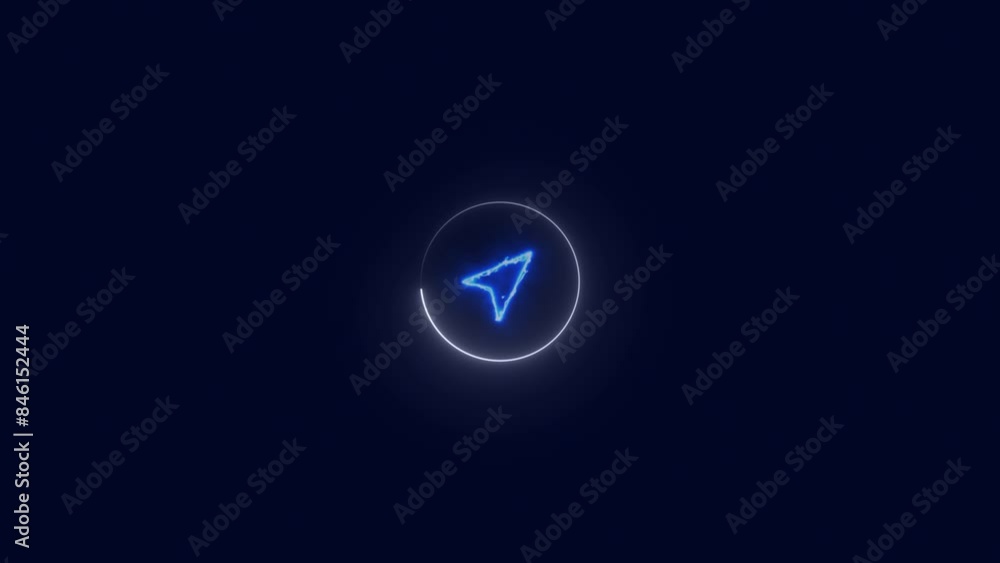 Glowing arrow sign click location icon. Glowing arrow sign click location icon.