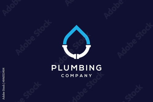 creative plumbing logo design vector template