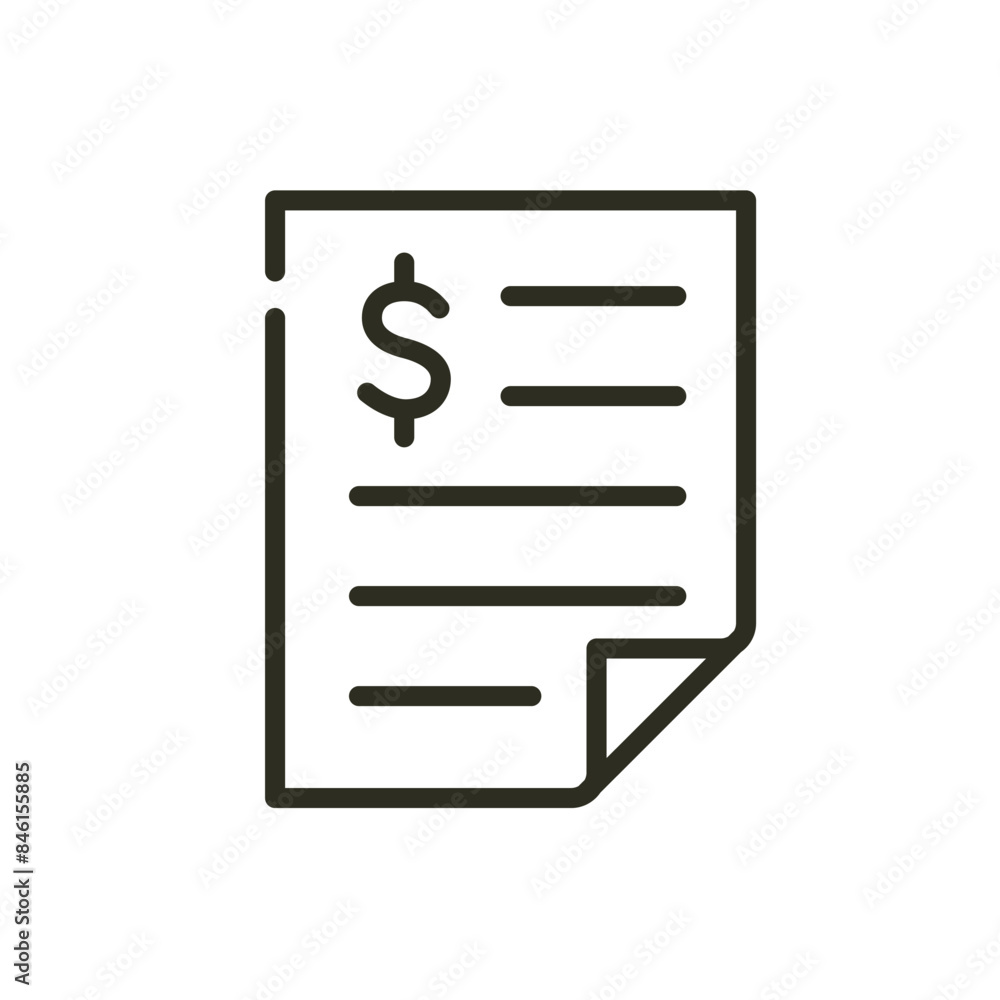 Paper bill receipt icon. Payment order invoice vector icon. Vector illustration Paper bill receipt icon. Payment order invoice vector icon. Vector illustration