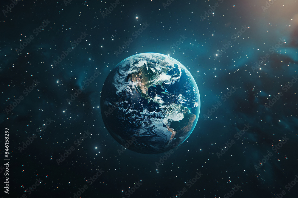 The Earth ball represents our home in space. World Ozone Day concept. The Earth ball represents our home in space. World Ozone Day concept.