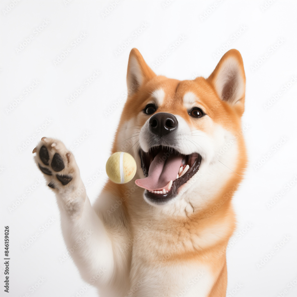 Shiba inu dog playing ball Shiba inu dog playing ball