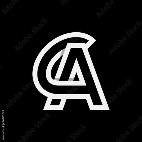 Letter AC or CA Logo, Monogram Logo letter A with C combination, design logo template, vector illustration