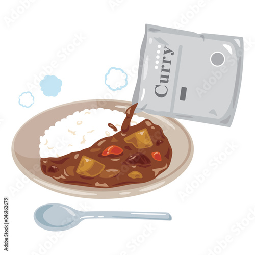 レトルトカレーの箱とパウチ