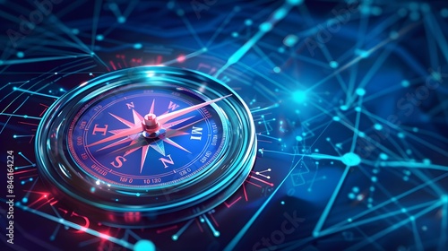 Wallpaper Mural digital compass symbolizing navigation and direction a guide for businesses focusing on digital strategy, market decisions, and achievement strategie Torontodigital.ca