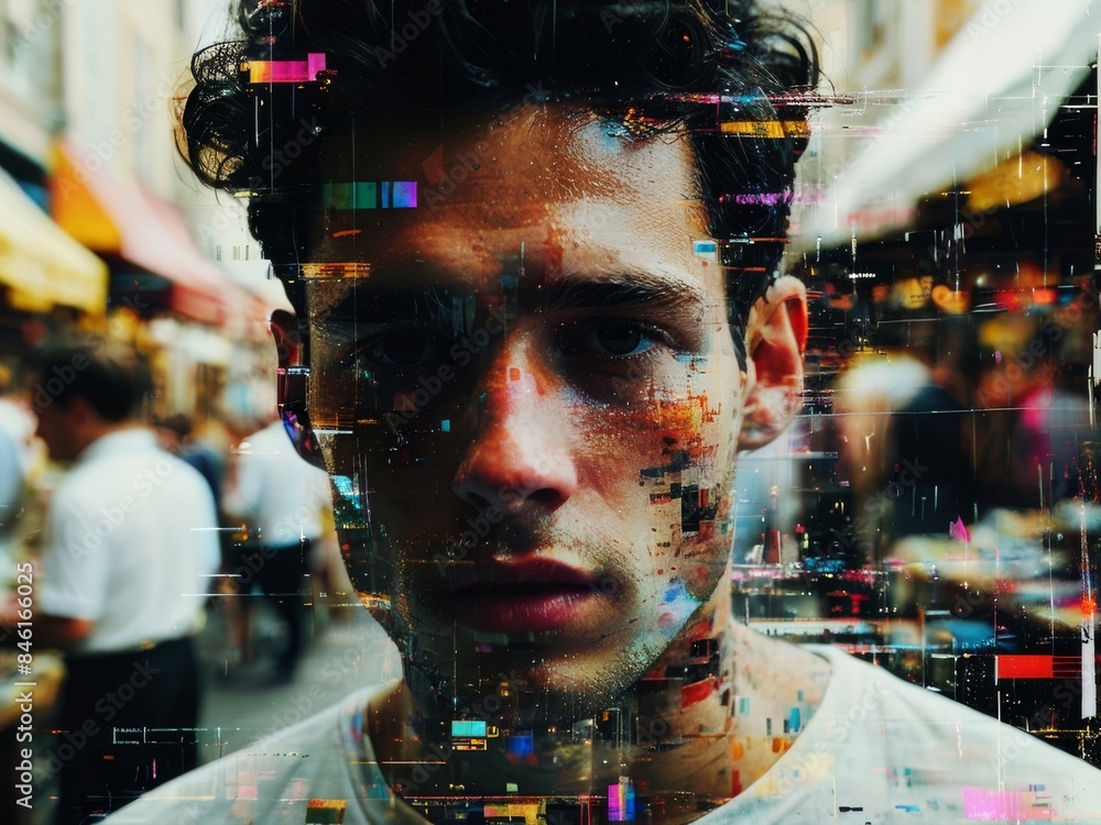 Digital Distortion Portrait of a Young Man Digital Distortion Portrait of a Young Man