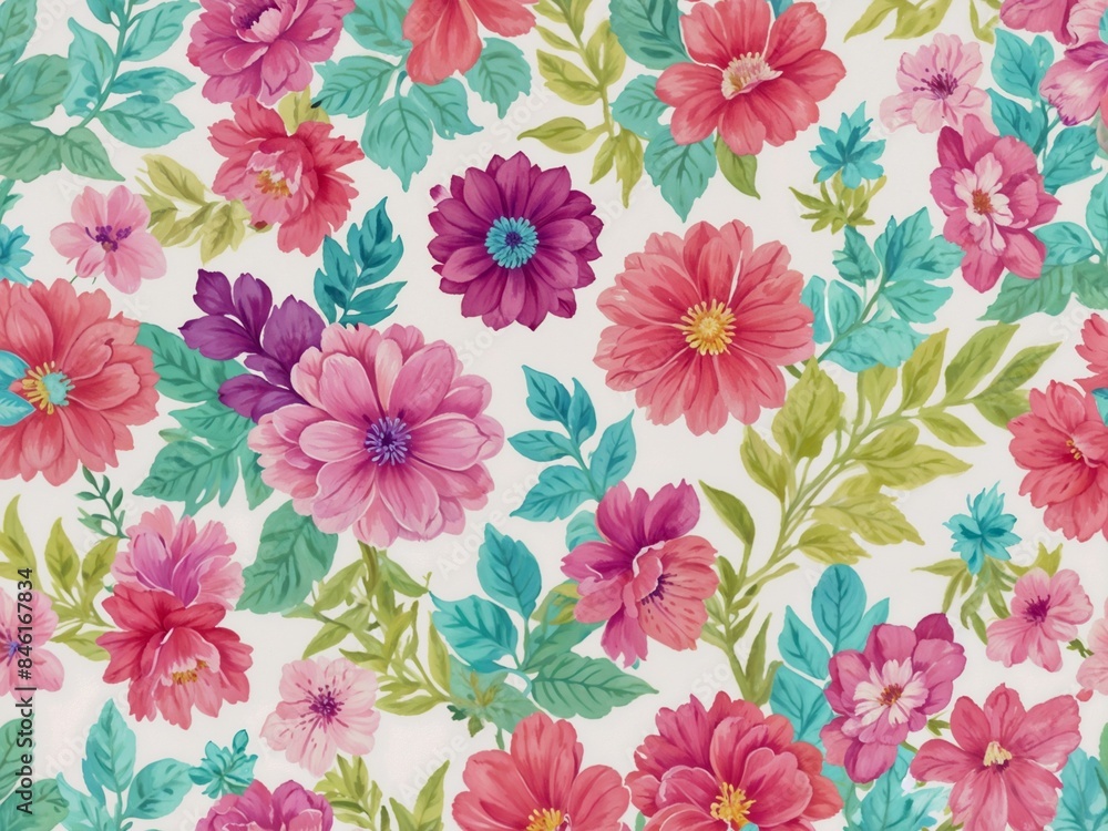 Lush floral pattern with vivid flowers and leaves, background for invitation, mother's day card Lush floral pattern with vivid flowers and leaves, background for invitation, mother's day card