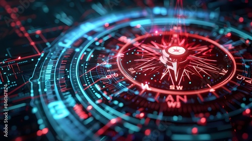 Wallpaper Mural digital compass symbolizin helping businesses with strategic exploration, from financial stock decisions to company vision alignment Torontodigital.ca