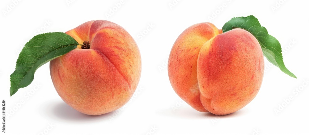 Fresh Peach Isolated on a White Background with Clipping Path Fresh Peach Isolated on a White Background with Clipping Path