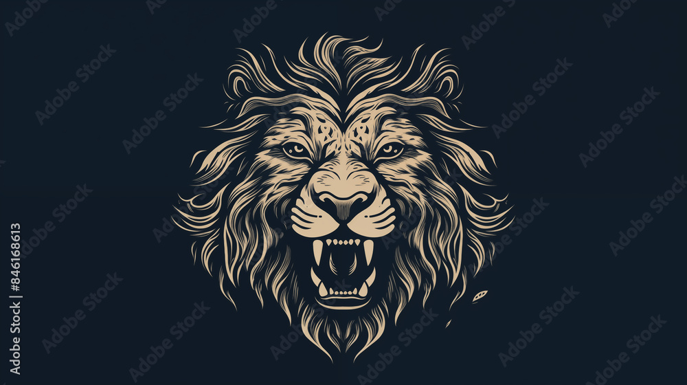 Fototapeta premium Minimalist Lion Graphic Tee