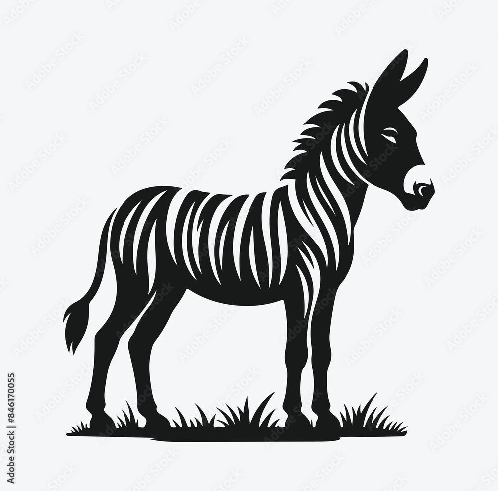 ArIntricate Donkey Silhouette with White Lines Inside Stunning Vector Art for Creative Projects & Illustration ArIntricate Donkey Silhouette with White Lines Inside Stunning Vector Art for Creative Projects & Illustration