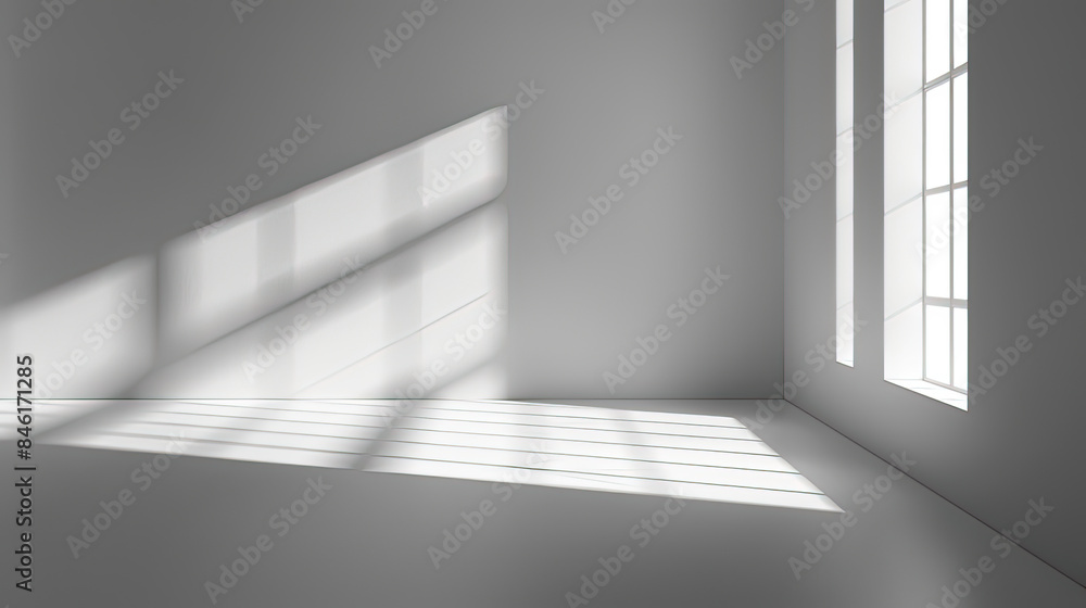 Obraz premium Background for product presentation with shadow and light from windows.